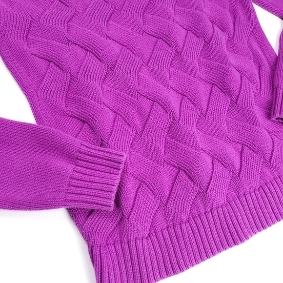 Lands End Purple Thick Knit Sweater Sz S ( 6 - 8 ) - Picture 6 of 13
